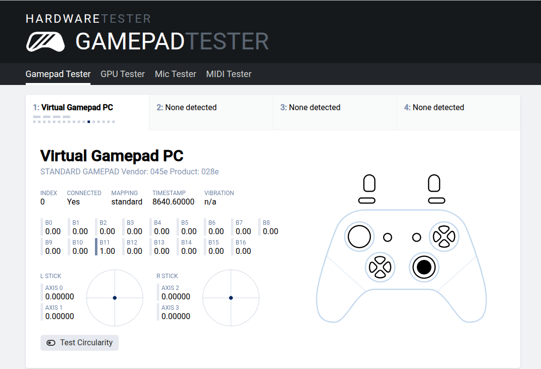 Screenshot showing R3 button being pressed