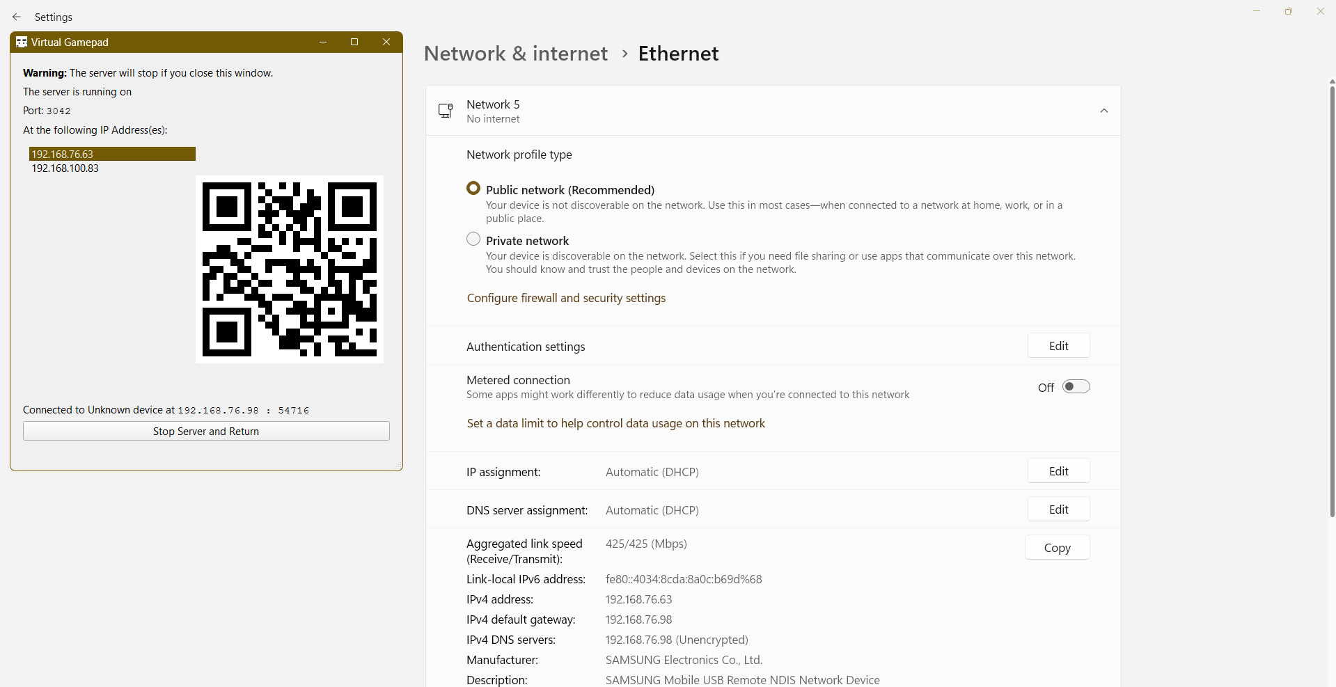 USB Tethering