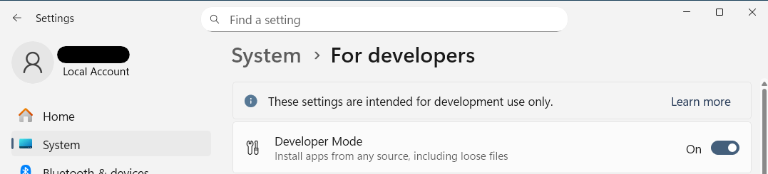 Settings App sideloading